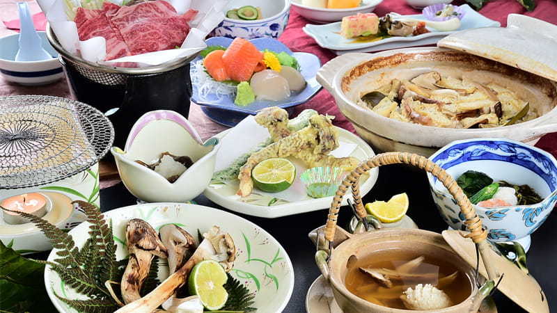 松茸料理4種！豪華松茸づくし×信州牛すき焼き